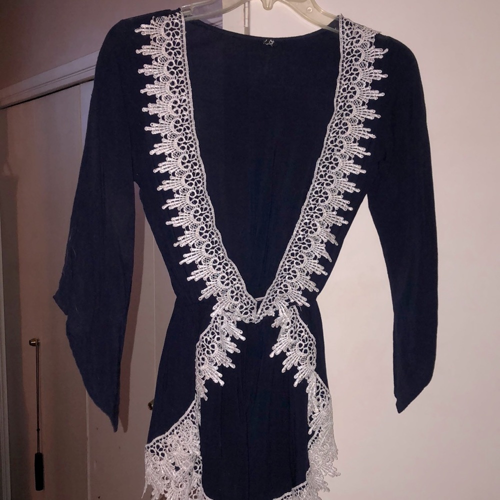 Blue and lace romper size small/medium